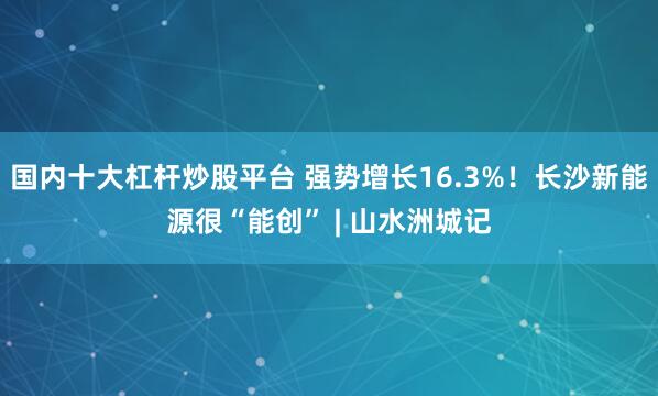 国内十大杠杆炒股平台 强势增长16.3%！长沙新能源很“能创” | 山水洲城记