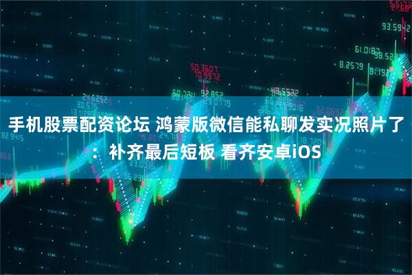 手机股票配资论坛 鸿蒙版微信能私聊发实况照片了：补齐最后短板 看齐安卓iOS